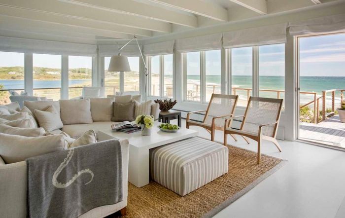 Beach house living room interior design