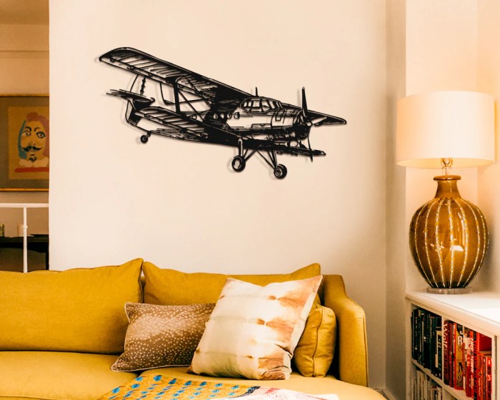 Airplane metal wall decor