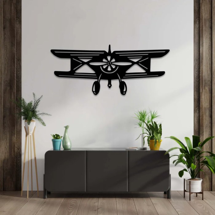 Airplane metal wall decor